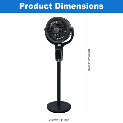 SPZK Air Circulator Pedestal Fan 120° Automatic 4-Way Oscillating Standing Fan, Ultra Quiet Standing Air Circulation Fan with Remote Control, 8 Speed Powerful Oscillating Floor Fan, 9 Hour Timer Adjustable Height Pedestal Fan for Home Sleep Office Use