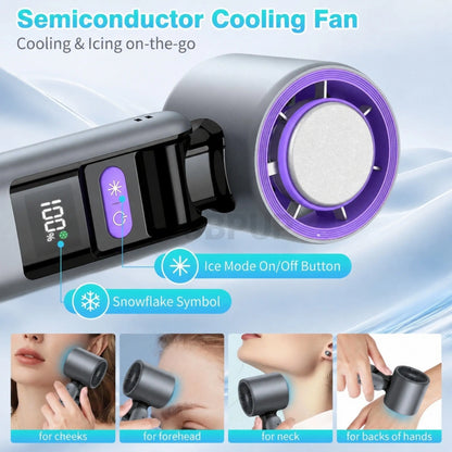 Portable Handheld Turbo Fan, 5-Speed High-Speed Mini Personal Fan with 4000Mah Rechargeable Battery, Cooling Hand Fan for Summer Travel, Beach Vacation, Gifts for Women and Men, Outdoor Travel Fan #GLOBAL PICKS