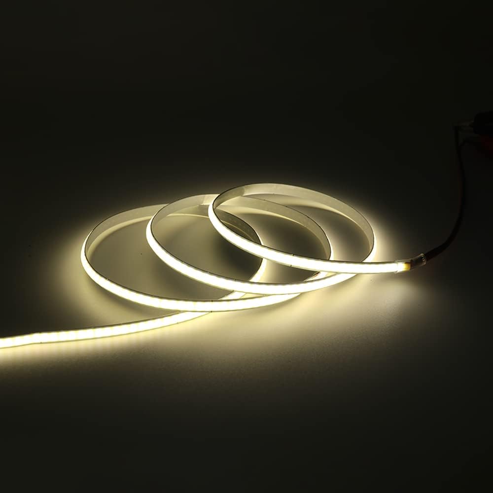 Transform Your Space with the Versatile 5V COB LED Strip – 320 Bright Warm White LEDs for Stunning Ambiance (1M, Natural White)