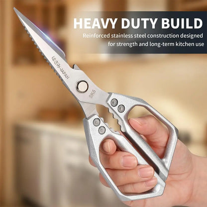 Rust-Proof Food-Grade Alloy Steel Kitchen Scissors - Heavy-Duty Multi-Use Cooking Prep Shears, Bacteria-Resistant, Sharp, Effortless - Ideal for Poultry, Meat, Fruits - Home Supplies Party Gift Option