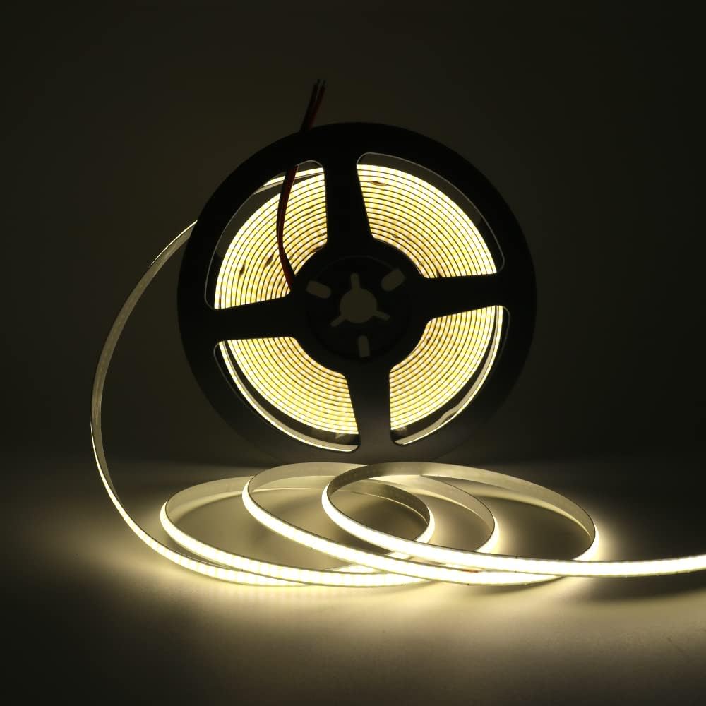 Transform Your Space with the Versatile 5V COB LED Strip – 320 Bright Warm White LEDs for Stunning Ambiance (1M, Natural White)