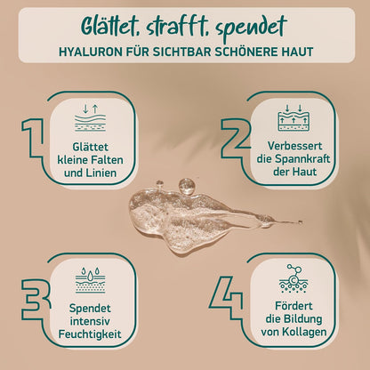 Bio Hyaluron Serum Hochdosiert - Beste Hyaluronsäure (Oligo) - 8-Fach Anti-Falten-Komplex- Mit 4 Hyalurongrößen - Frei Von Alkohol & Parfüm 100Ml - Hyaluronsäure Serum