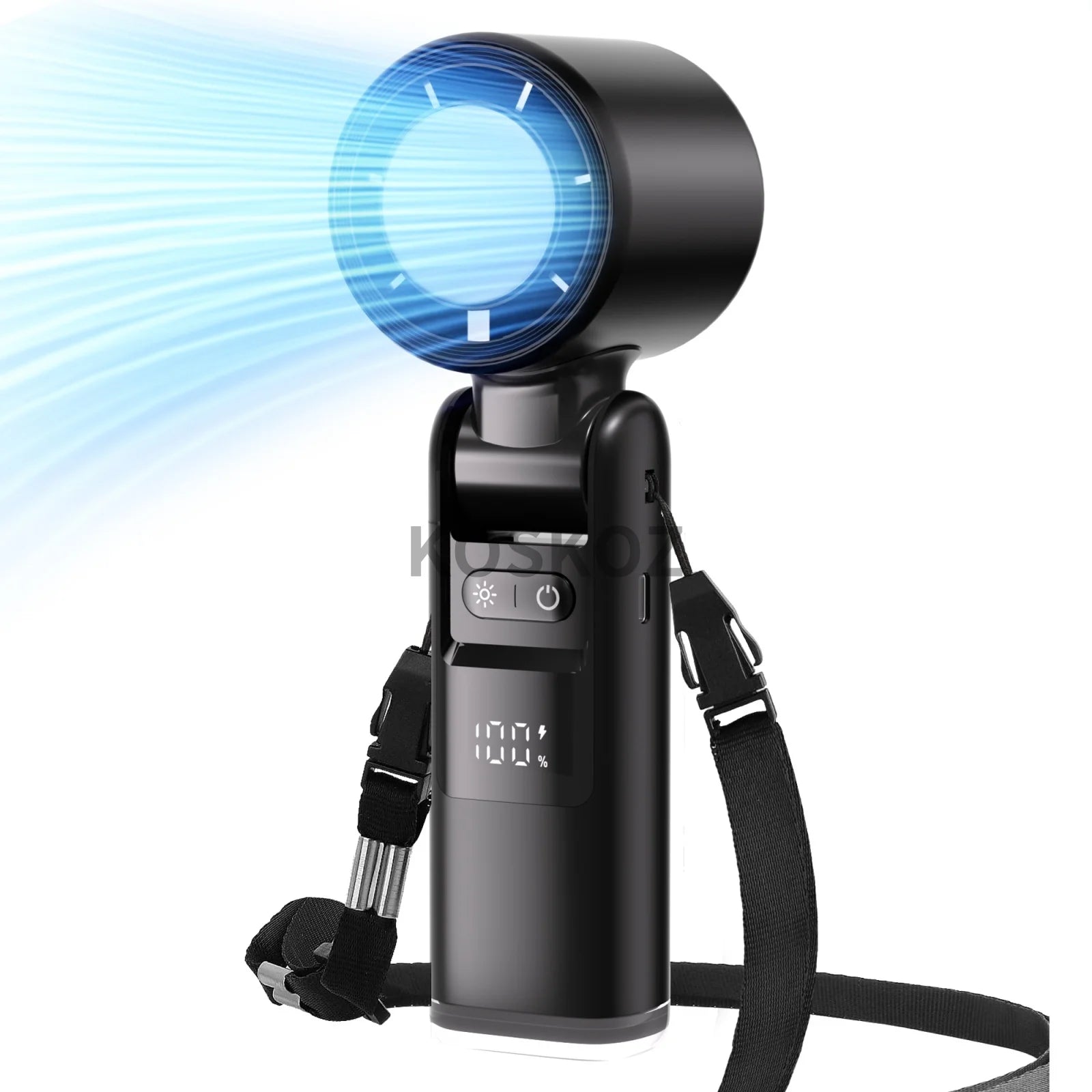 Erleben Sie Erfrischung überall mit dem Tragbaren Handventilator - 5-Gang Mini-Ventilator mit 4000 mAh Akku, integrierter Taschenlampe und Kühlfunktion für Ihre Reisen
