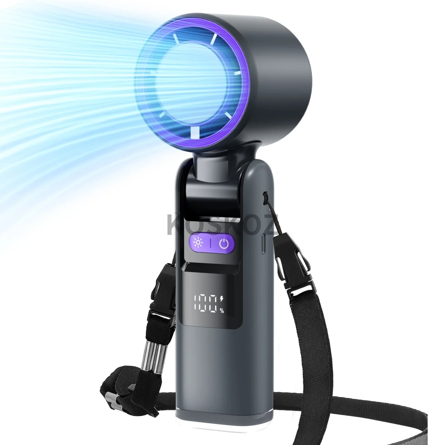 Erleben Sie Erfrischung überall mit dem Tragbaren Handventilator - 5-Gang Mini-Ventilator mit 4000 mAh Akku, integrierter Taschenlampe und Kühlfunktion für Ihre Reisen