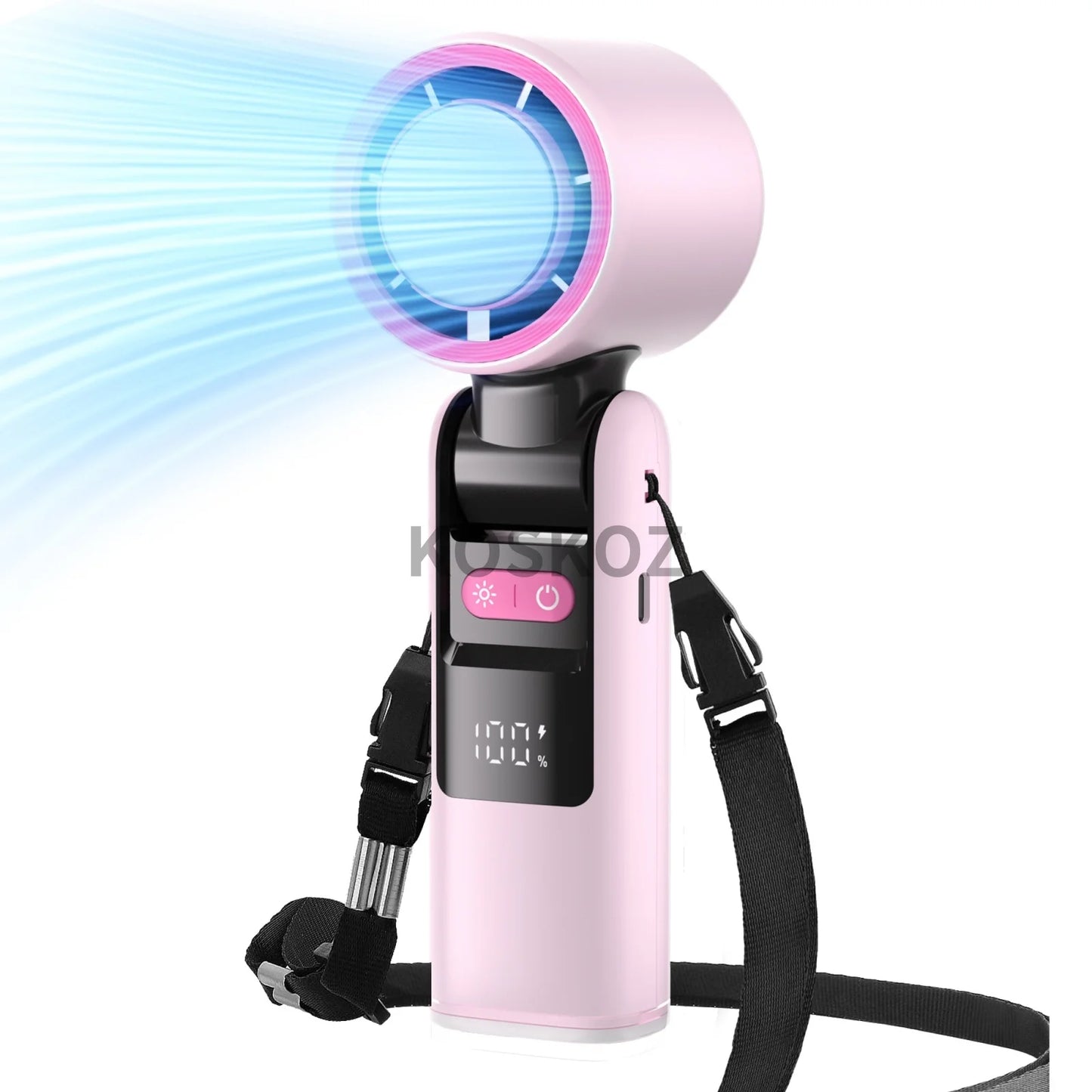 Erleben Sie Erfrischung überall mit dem Tragbaren Handventilator - 5-Gang Mini-Ventilator mit 4000 mAh Akku, integrierter Taschenlampe und Kühlfunktion für Ihre Reisen
