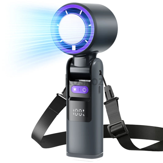 Erleben Sie Erfrischung überall mit dem Tragbaren Handventilator - 5-Gang Mini-Ventilator mit 4000 mAh Akku, integrierter Taschenlampe und Kühlfunktion für Ihre Reisen
