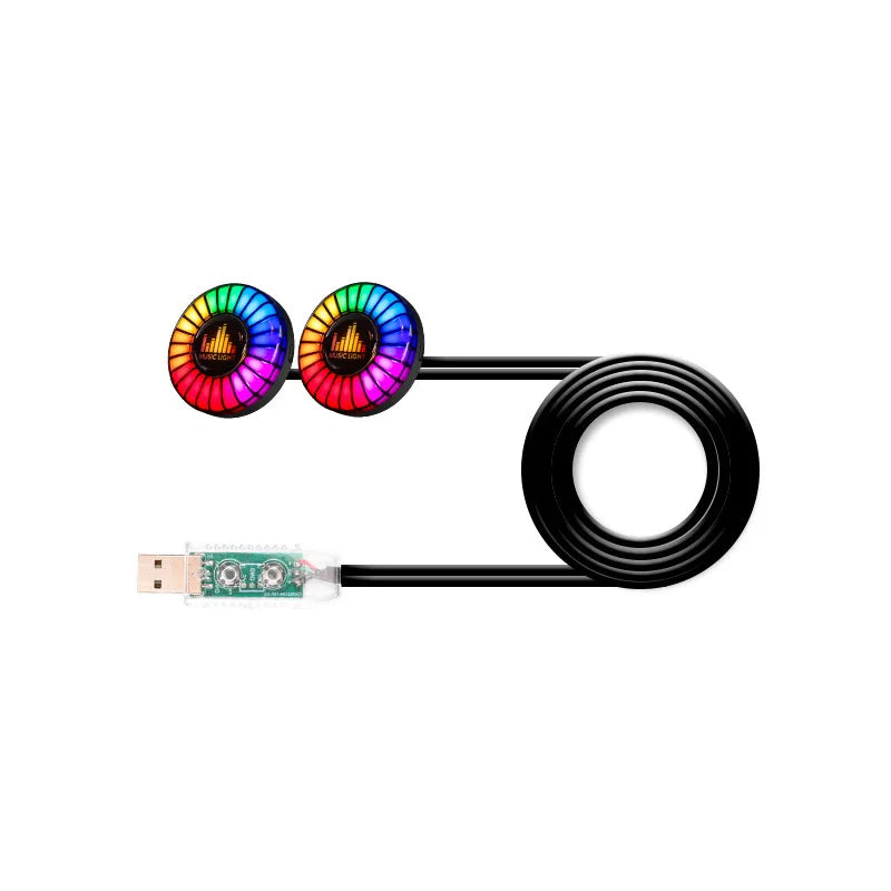 Car Music Rhythm Lamp Air Freshener RGB LED Sound App Control Music Atmosphere Light 256Colors Option Car Interior Ambient Lamp