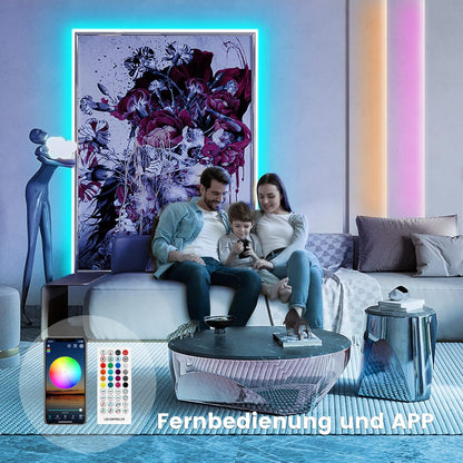 VKH LED Strip 10M, LED Streifen Bluetooth RGB LED Band 10M Selbstklebend Mit Fernbedienung Und APP, LED Lichterkette LED Beleuchtung Für Zimmer Party | LED Strip Mit Bluetooth-App, 40-Tasten-Fernbedienung, Dimmbar, Musik-Sync Und Timer Für Schlafzimmer, Wohnzimmer Und Gaming