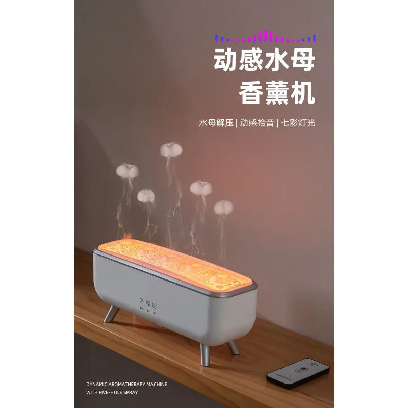 Transform Your Space with the Smoke Ring Flame Humidifier - Dynamic Jellyfish Remote Control Lantern and Essential Oil Diffuser