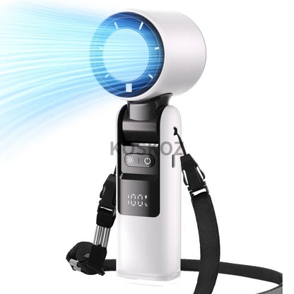 Erleben Sie Erfrischung überall mit dem Tragbaren Handventilator - 5-Gang Mini-Ventilator mit 4000 mAh Akku, integrierter Taschenlampe und Kühlfunktion für Ihre Reisen