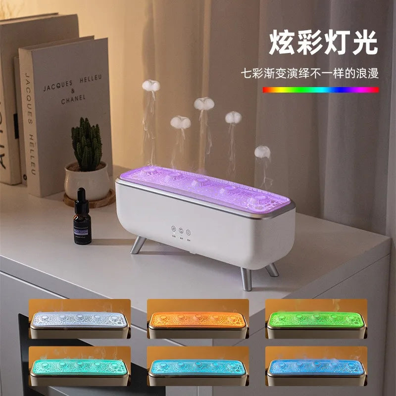 Transform Your Space with the Smoke Ring Flame Humidifier - Dynamic Jellyfish Remote Control Lantern and Essential Oil Diffuser