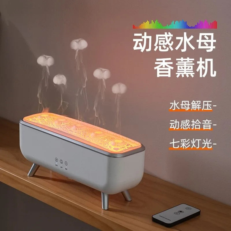 Transform Your Space with the Smoke Ring Flame Humidifier - Dynamic Jellyfish Remote Control Lantern and Essential Oil Diffuser